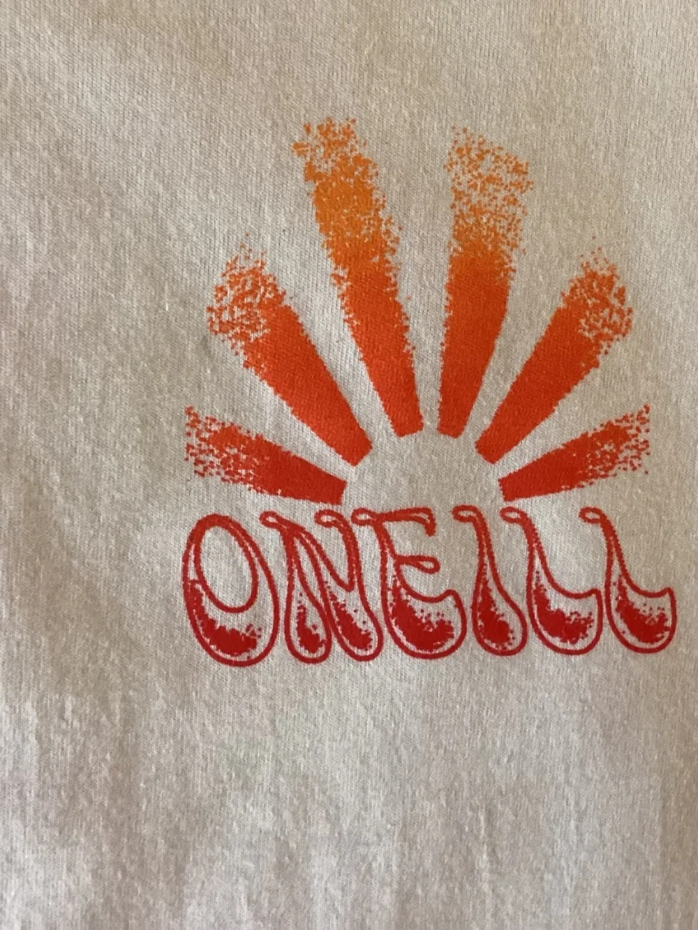 O’Neill Men’s Medium Cream Orange Surf Graphic Back Print T-Shirt
